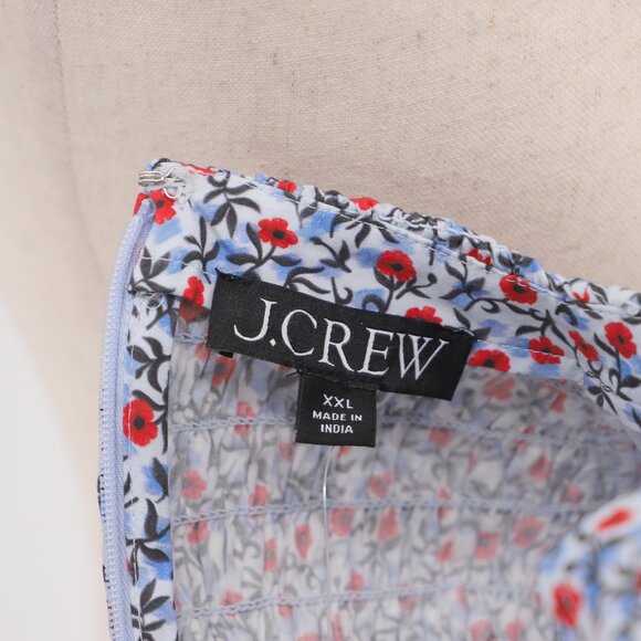 NWT J.CREW Meadow Dress in Poppy Cotton Poplin Midi Floral Puff Sleeve  Size XXL - Picture 6 of 9